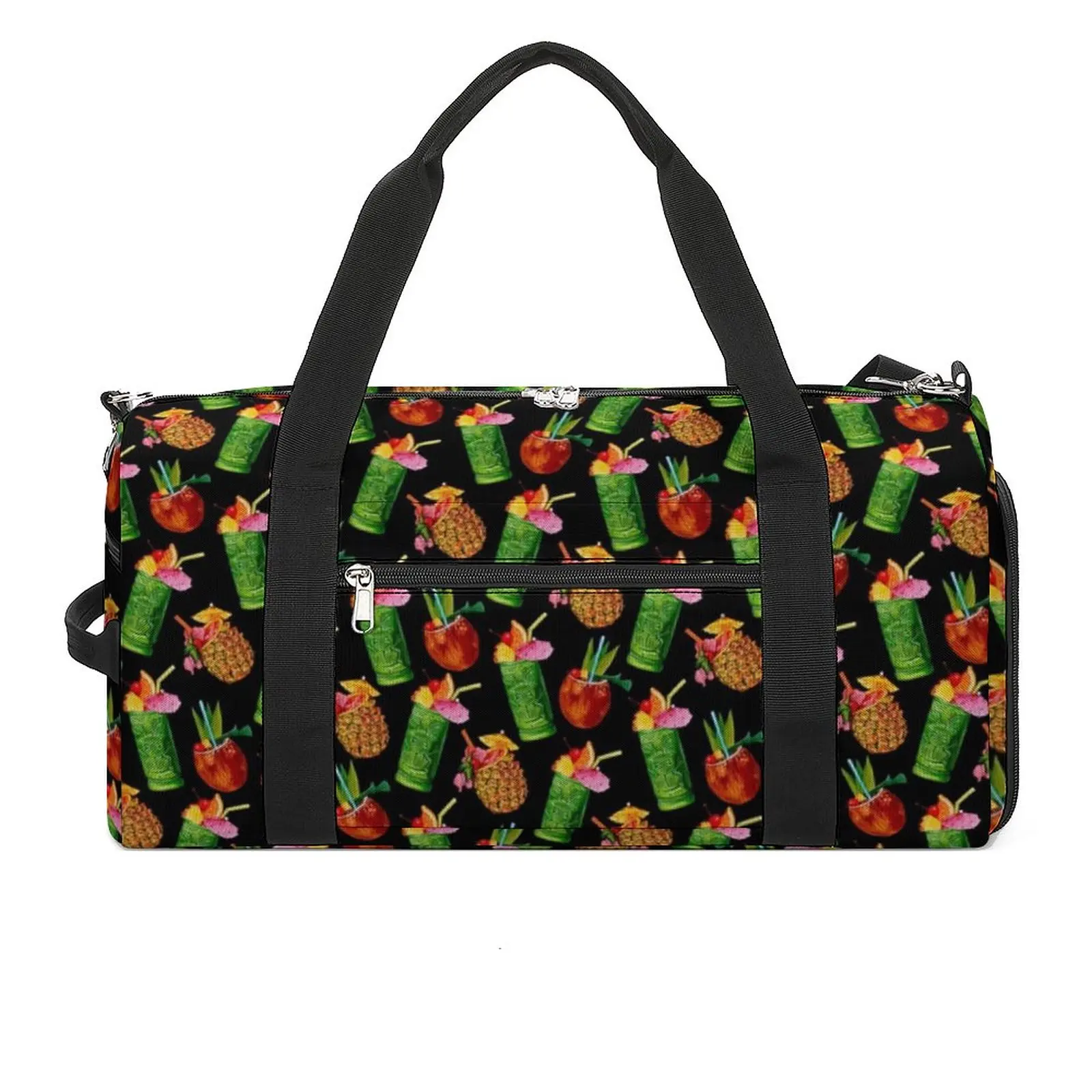 

Gym Bag Pineapple Sports Bag with Shoes Tiki Cocktail Pattern Men Women Waterproof Design Handbag Graphic Travel Fitness Bag