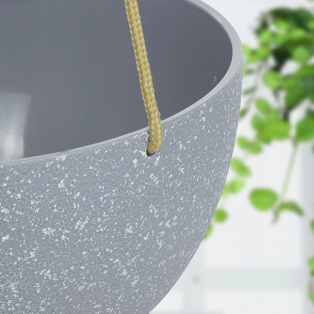 

Plant Hanger Pot Holder White speckled 2pcs/lot white speckled gray Plastic Planters Hanging Basket With Nylon Rope