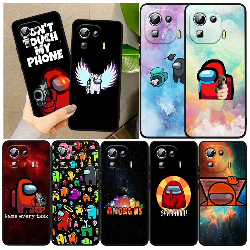 

Hot Game Among us Cover For Xiaomi Mi 13 Pro Lite 12X 12 11 11T 11i 10T 10 Pro Lite Ultra 5G Black Phone Case