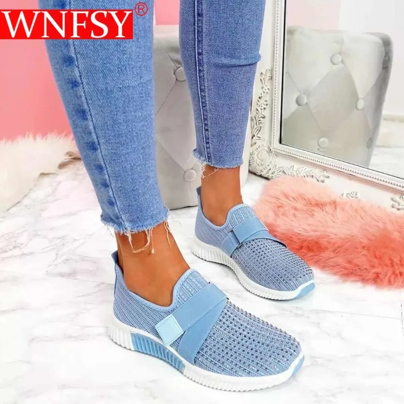 

Wnfsy Women Casual Shoes Lightweight Mesh Sneakers Outdoor Breathable Running Shoes Comfortable Large Size Flats Zapatillas
