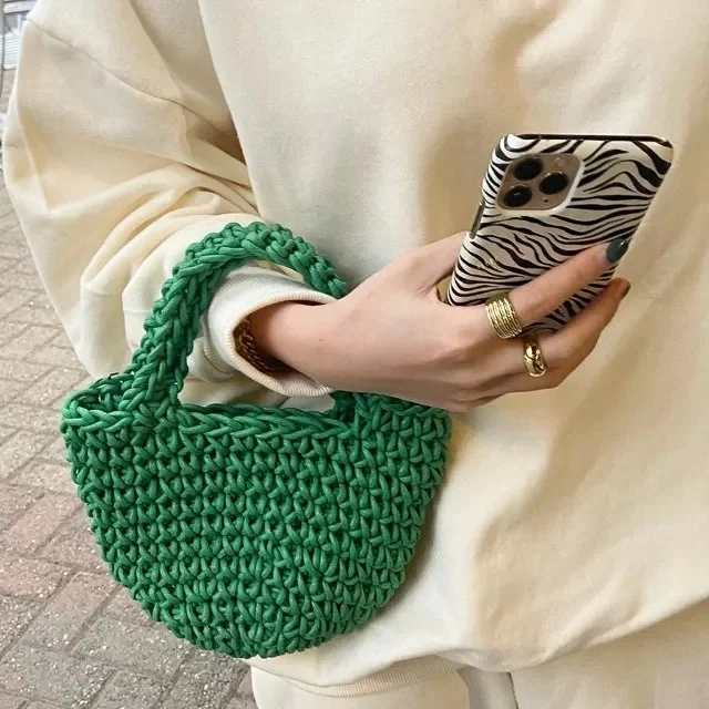 

Casual Women Shoulder Bags Woven Designer Knitted Braid Handbags Light small Tote Summer Beach Shopping Bag Purse Sac Travel Bag