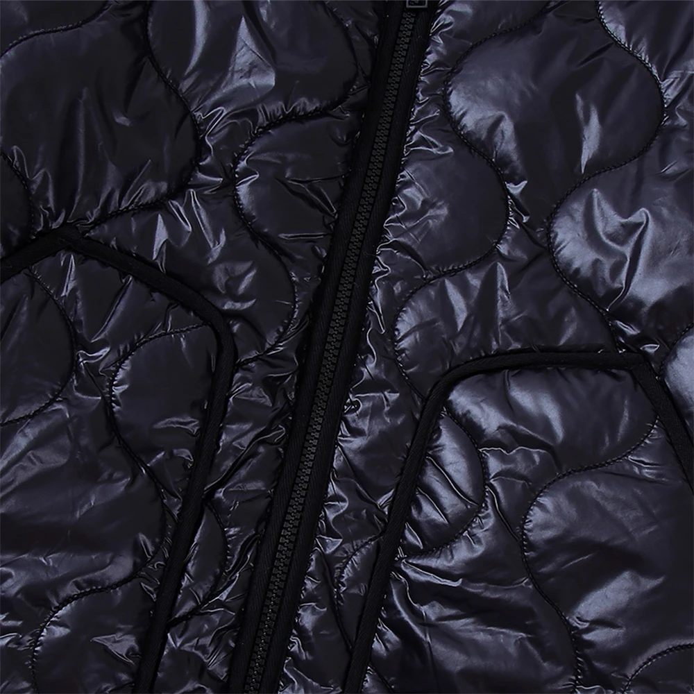 KEYANKETIAN Women's Bright Black Cotton Jacket New High Street quilted embellished cotton jacket for autumn/Winter