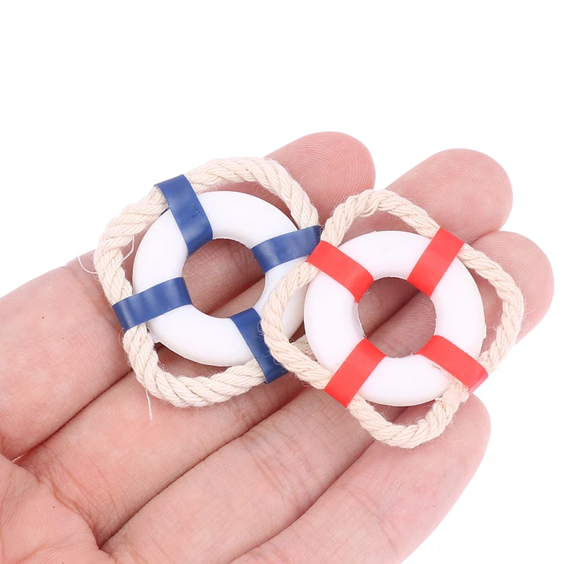 

1PC Simulation Swim Rings Dollhouse Miniature Life Ring Life Buoy Model Toys Pretend Play Doll House Accessories