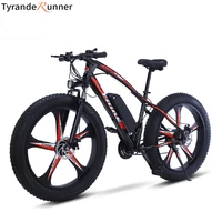 26electric bicycle 4 inch fat tire mountain bike with powerful 350w motor 36v10ah removable battery 21 speed gears ebike