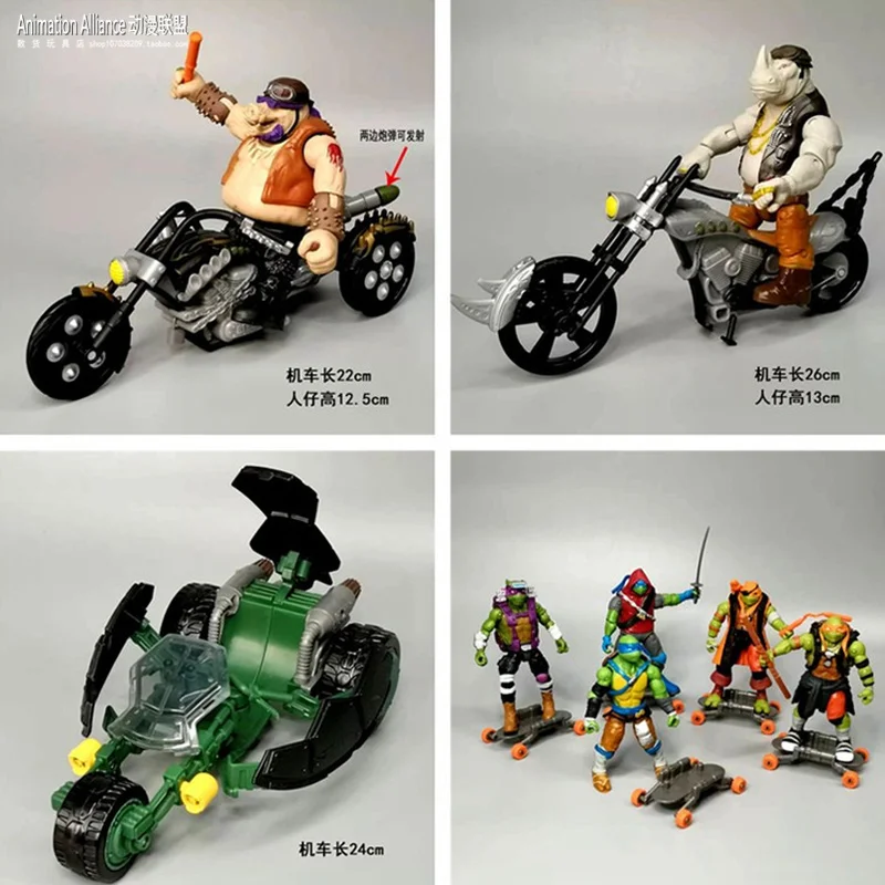 

Genuine Bulk Turtle Action Figures Doll Type Turtle Chariot Motorcycle Model Toy Table Ornament Anime Figure Kids Toys