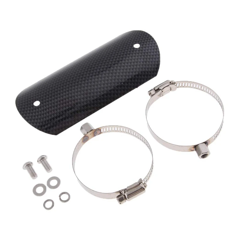 

2X Universal Carbon Fiber Exhaust Heat Shield, Muffler Pipe Heat Insulation Cover, Heel Shield (5.5 Inch 140 Mm)