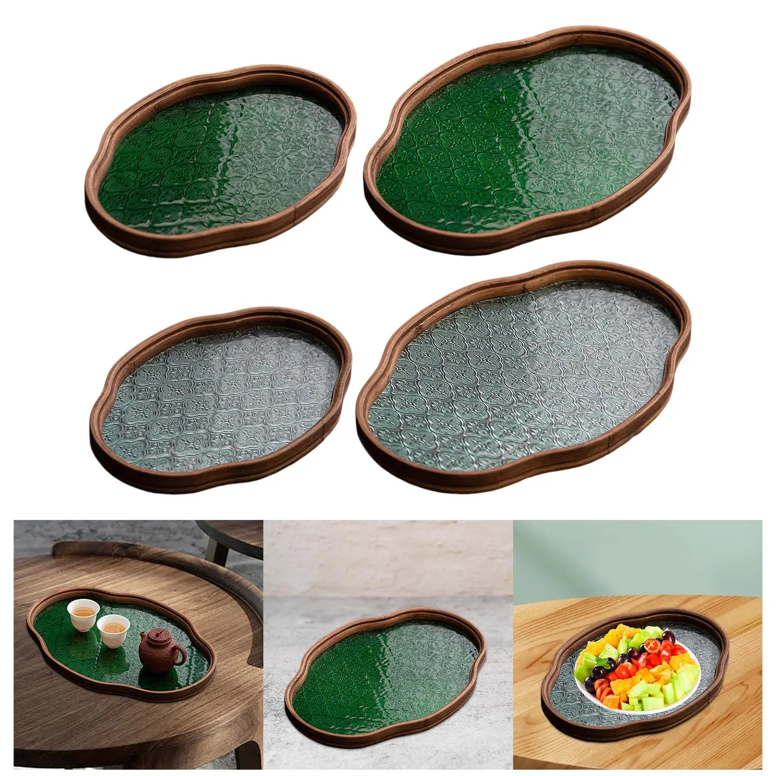 Стеклянный поднос с цветком бегонии чашка для чая сервировочное блюдо