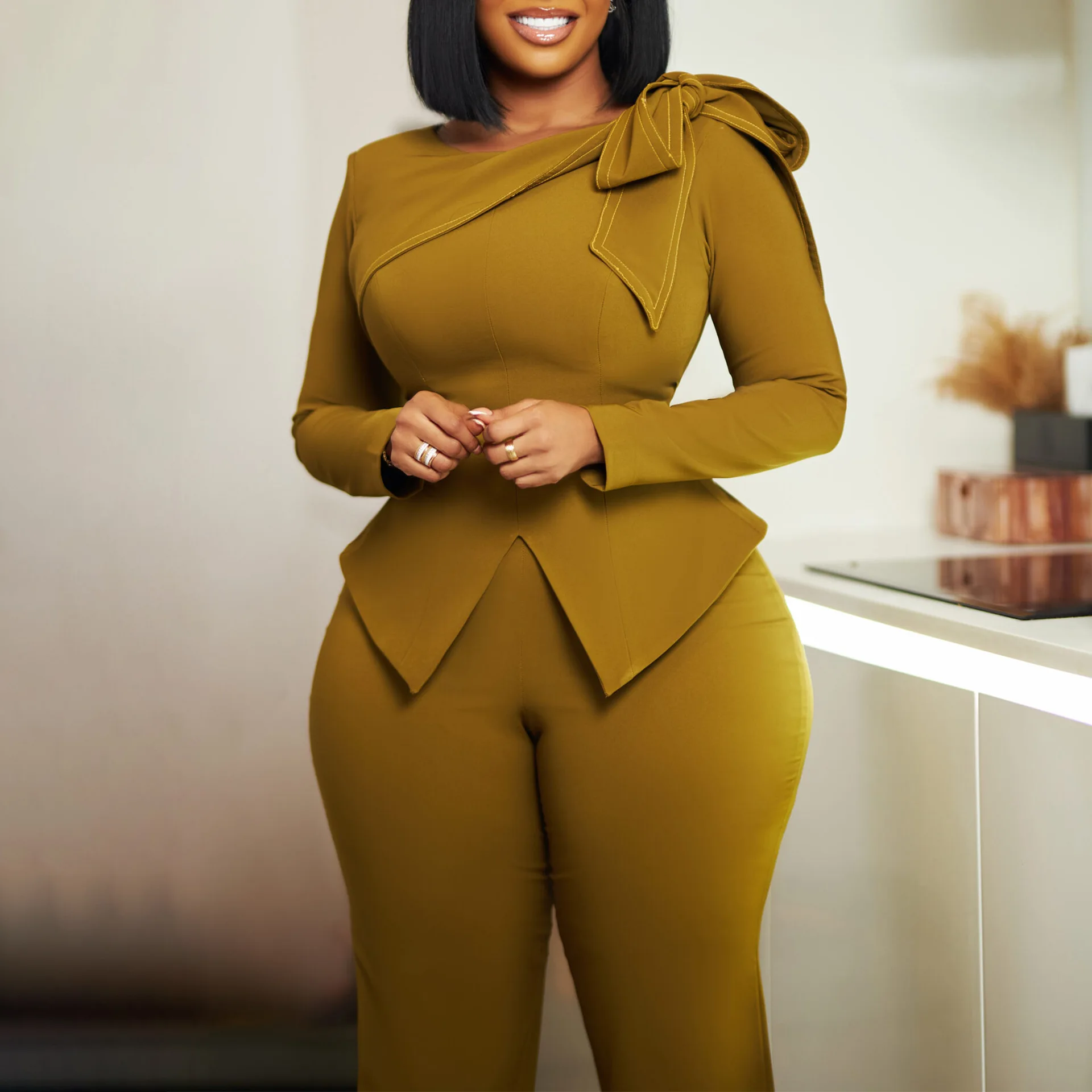 Африканские платья для женщин Dashiki Office Lady Комплекты из 2 предметов Африканская