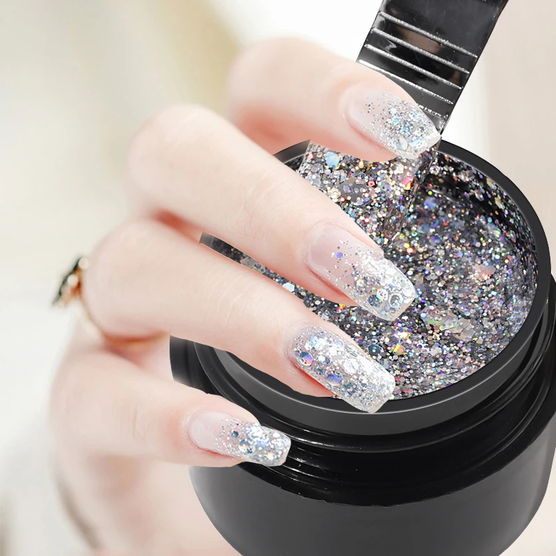 

5ML Glitter Nail Gel Paint Colorful Shining Sequins Nail Polish Soak Off UV LED Base Manicure Semi-Permanent Varnish Nails Art