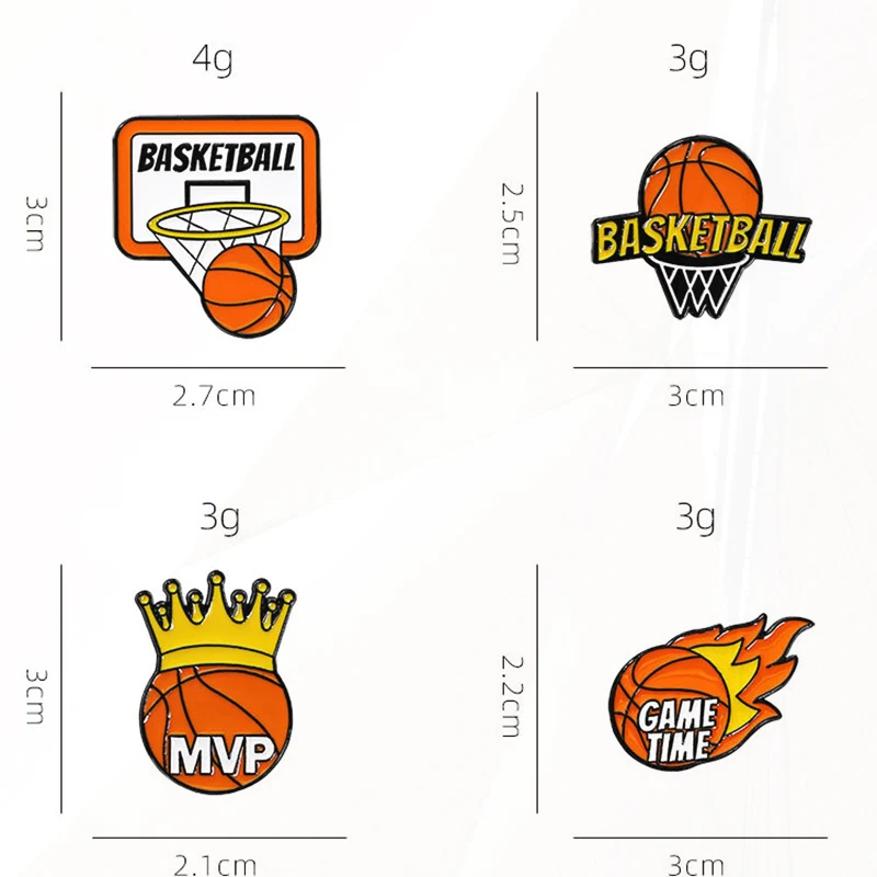 Металлический значок Flame Game Time Mvp Crown в стиле панк для баскетбола