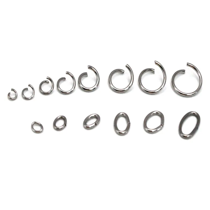 

100Pcs Stainless Steel Oval Open Jump Rings Clasps 4 5 6 8 10 mm Split Rings For DIY Earrings Necklace Connectors Jewelry Making