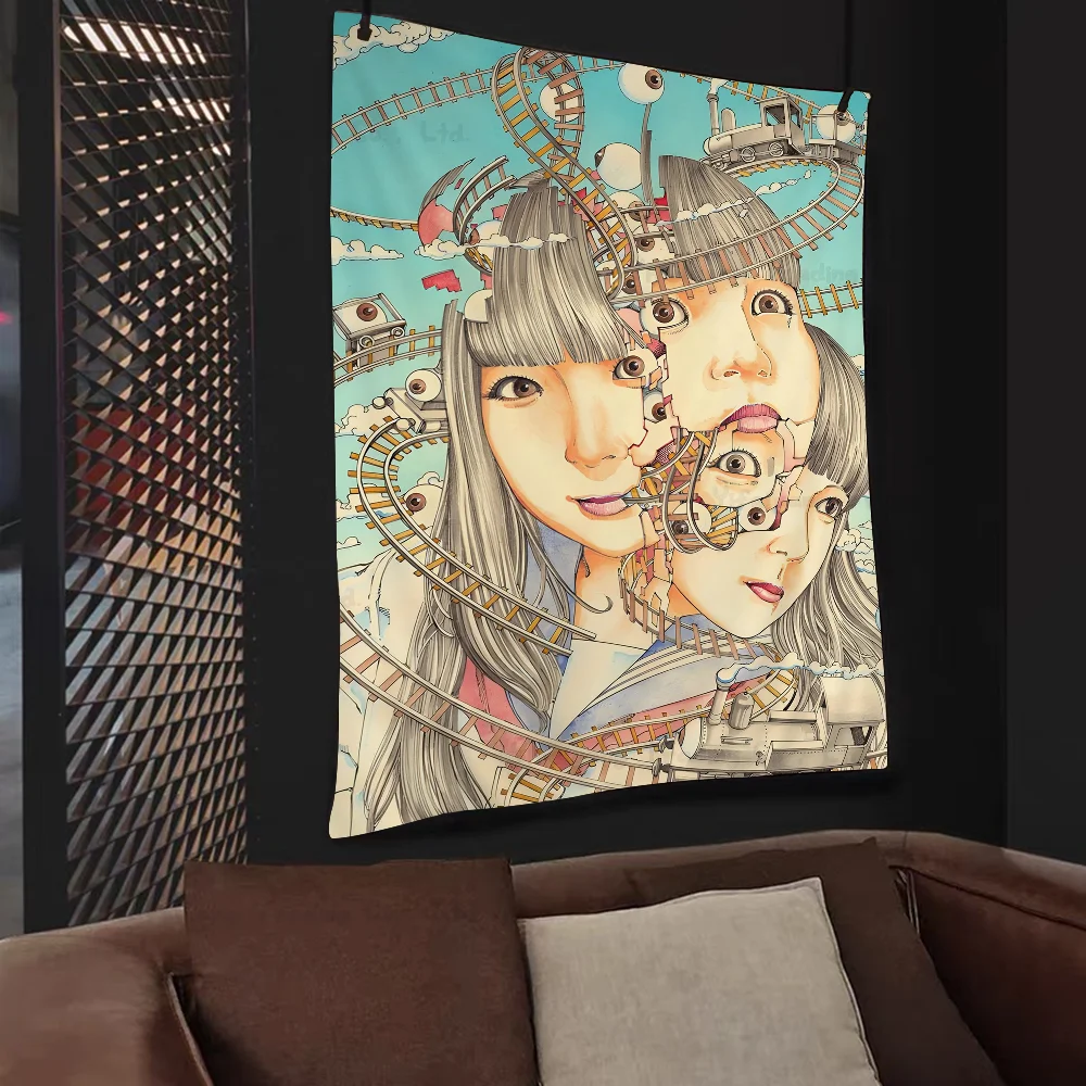 Shintaro Kago большой настенный гобелен с принтом ужасов художественная научная