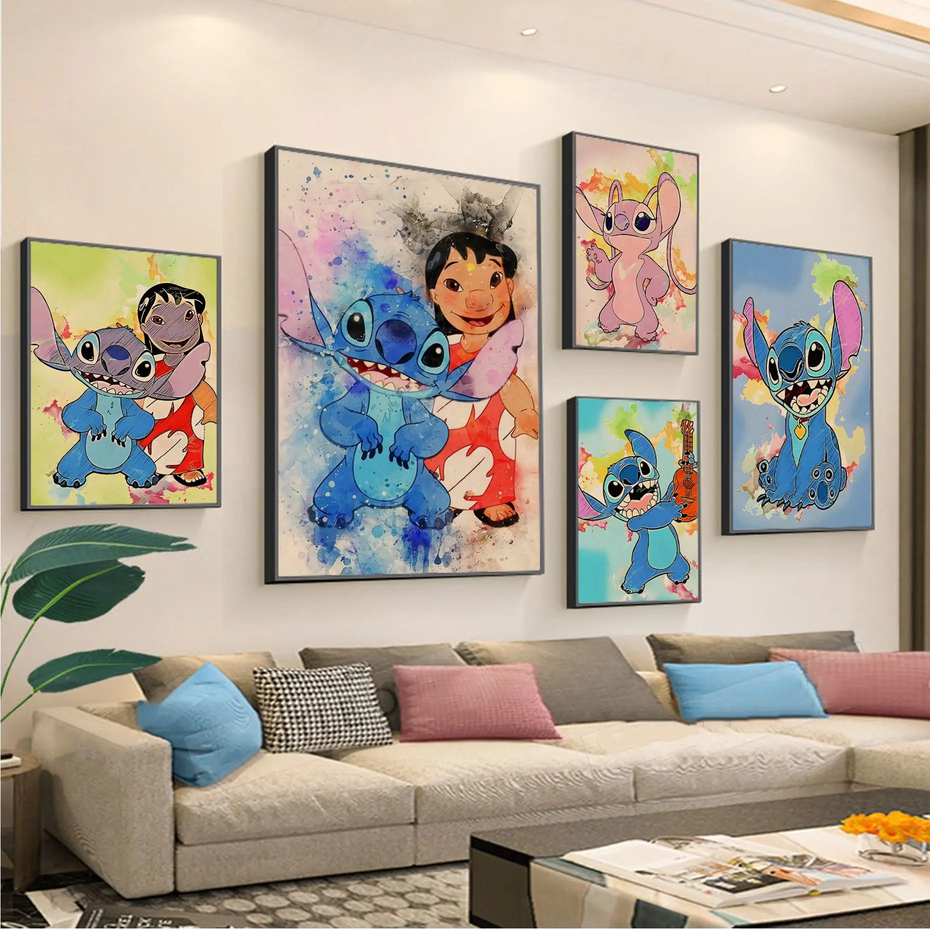 

Disney Stitch Art Poster Kraft Paper Sticker DIY Room Bar Cafe Wall Decor