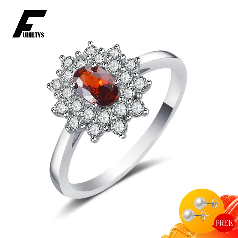 

Retro Charm Rings 925 Silver Jewelry Oval Ruby Zircon Gemstones Finger Ring Accessories for Women Wedding Engagement Wholesale