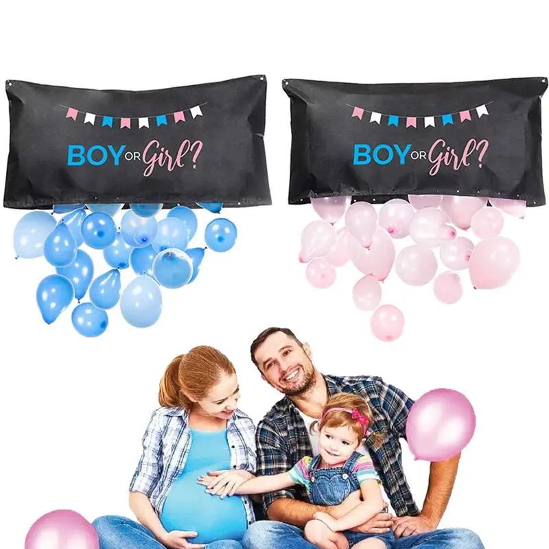 

Gender Reveal Party Decoration Reusable Decoration Shower Confetti Ballons He Or She Black Balloon Bag Birthday Party Props For