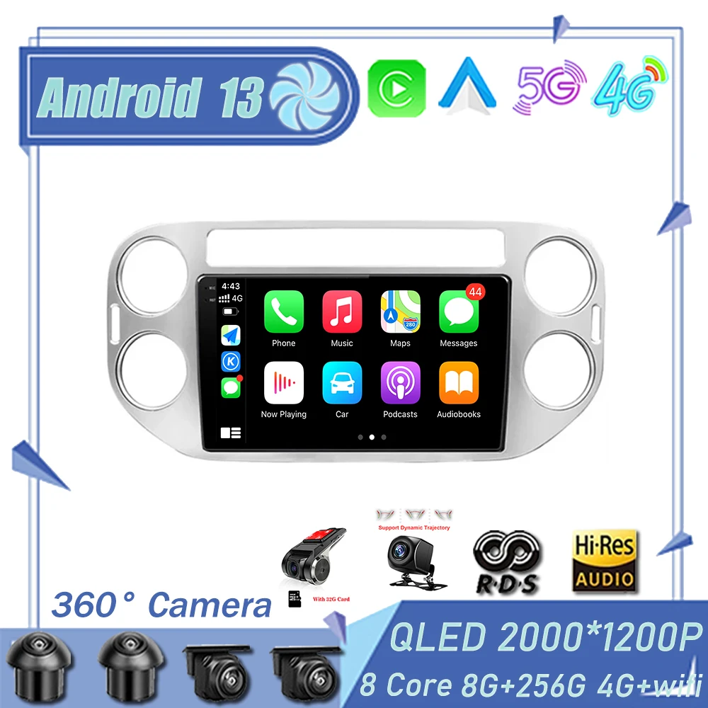 

Автомагнитола на Android 13 для Volkswagen Tiguan 1 NF 2006 - 2016 мультимедийный плеер с навигацией GPS аудио Авторадио Carplay DSP