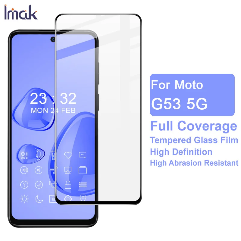 

Imak Pro + полностью закаленное стекло для Motorola Moto G53 5G Защитная пленка для экрана Moto G53 5G Защитная стеклянная пленка
