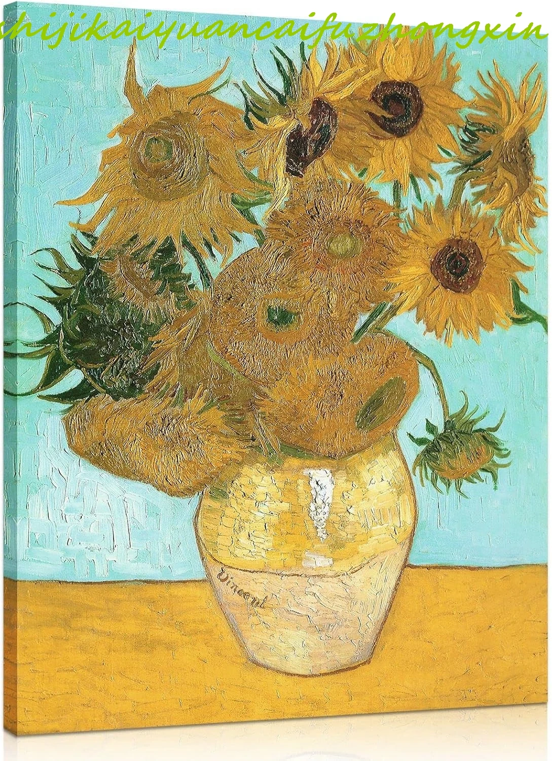 SJKY Ван Гог Холст Настенное Искусство: Двенадцать Подсолнухов Картина Маслом