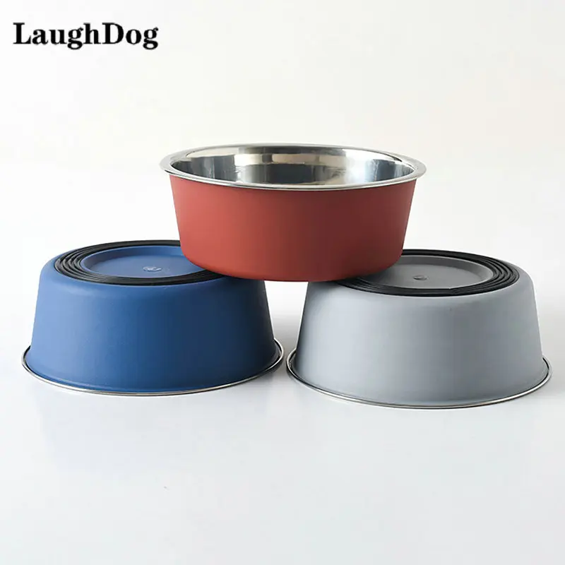 

Stainless Steel Dog Cat Bowls Outdoor Travel Feeding Feeder Water Bowl For Pet Dog Cats Puppy Non-slip Food Dish