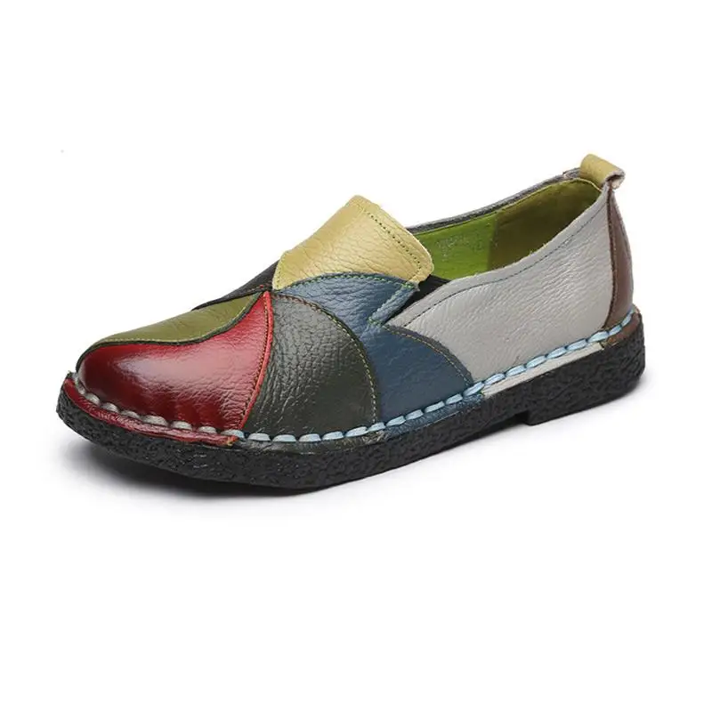 

Ladies Genuine Leather Handmade Shoes Women Flat Shoes Women Soft Loafers Flats