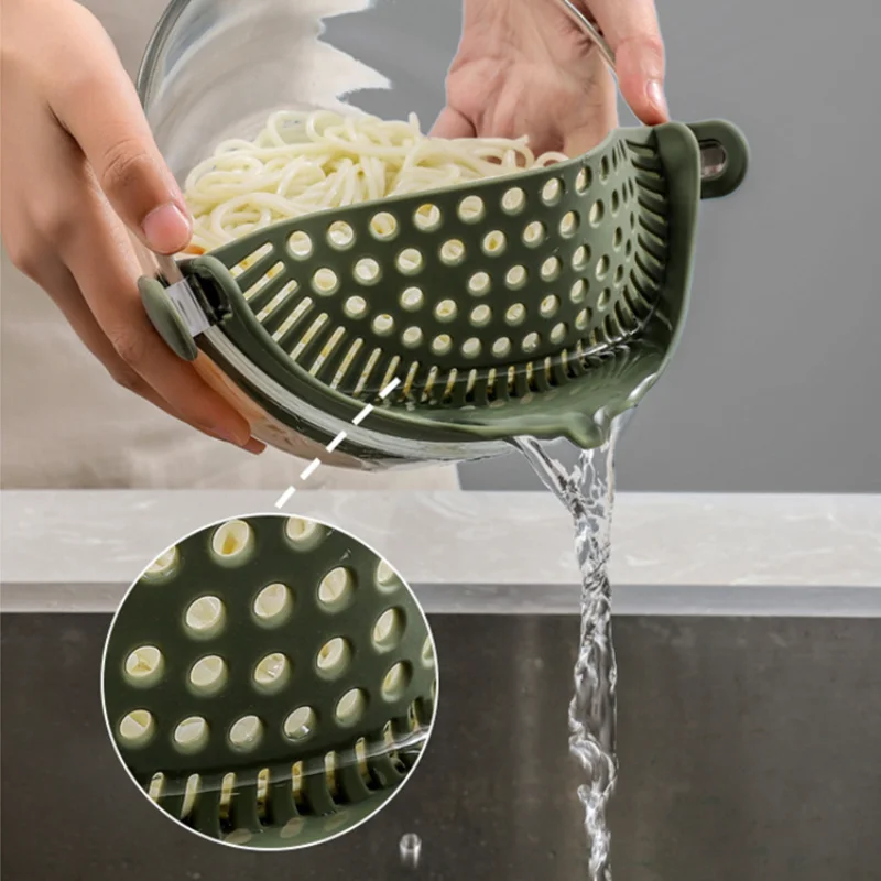 

Силиконовый сливной Стеллаж с зажимом для кухонной посуды, воронка для чашек, дуршлаг для риса, пасты, овощей