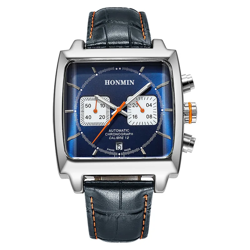 

Men's Square Watch High-end Brand Quartz Strap Decorative Luxury Men Sports Watches Leather Strap Waterproof Clock Gift