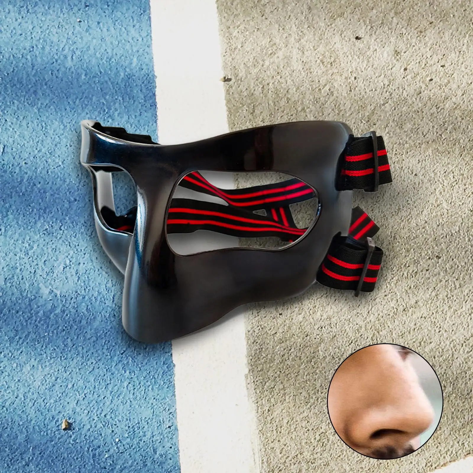

Basketball Mask Nose Guard Mask Elastic Strap Shatterproof Durable Face Guard for Broken Nose Women Men Nose Brace