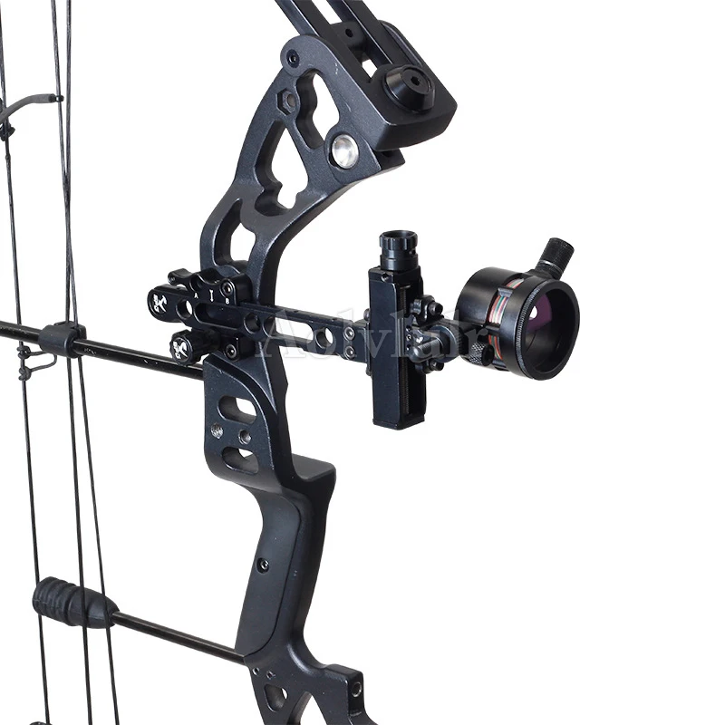 

Archery Compound Bow Sight Arrow Aiming Single Needle Long Rod Sight Four-Way Fine-Tuning With Built-In Aiming Light