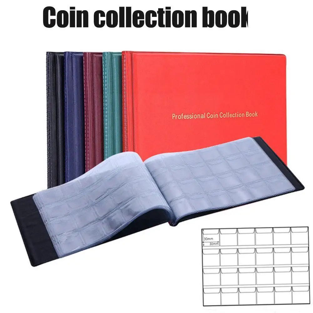 

Coin Holder Black Pu Coin Album Portable Album Coin Folder Storage Book Holder Penny Money Collecting N7f5