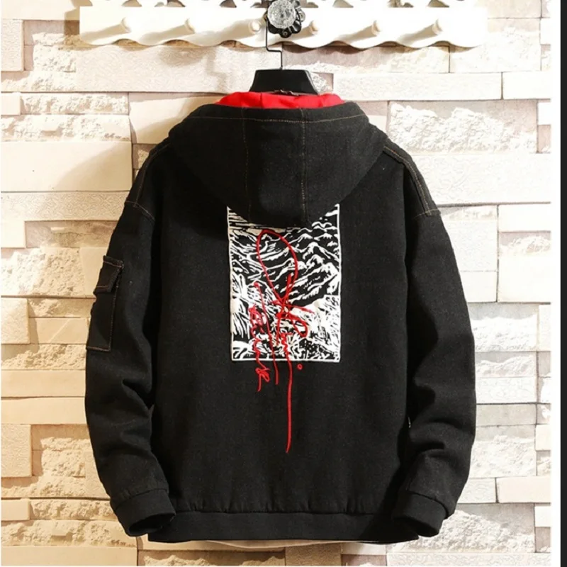 

2022 Stitching Contrast Color Casual Hooded Jackets Men's Spring and Autumn Youth Fashion Tooling Streetwear Jacket