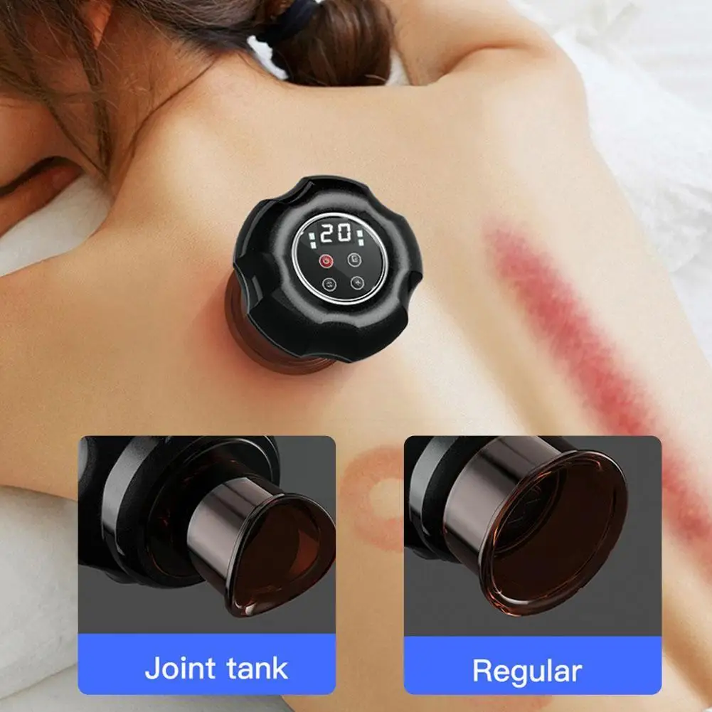 

Electric Vacuum Cupping Massager Hot Compress Electric Burning Moxibustion Gua Sha Tool Cupping Fat Slimming Massage Device K8E7