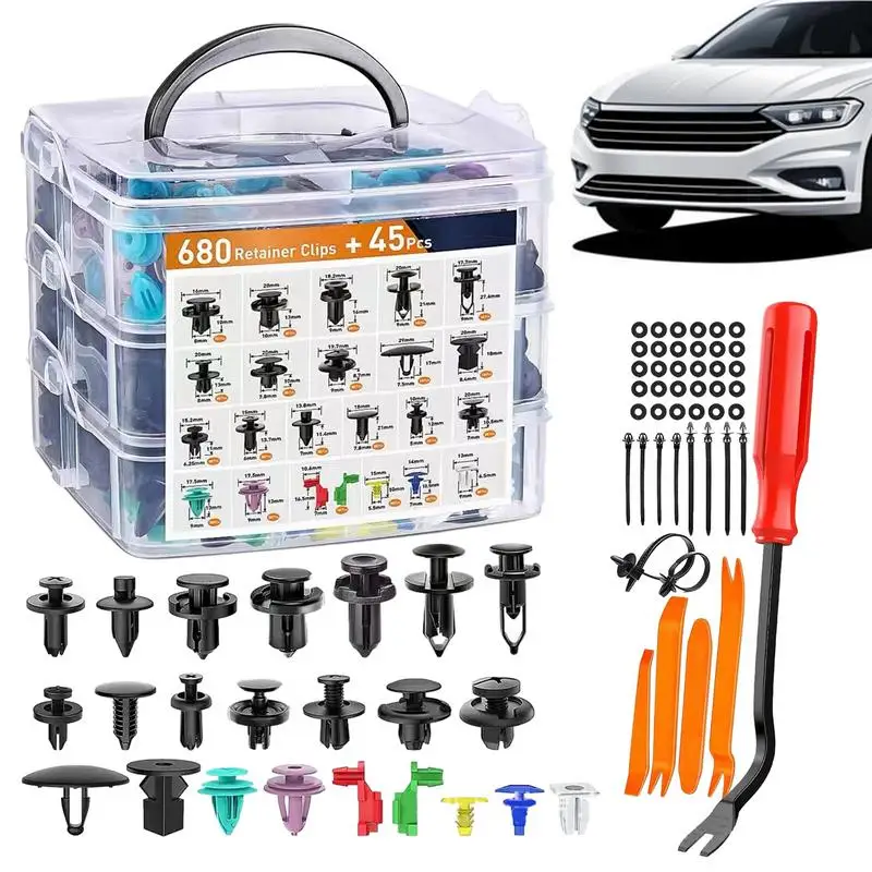 

725 клипсы для бампера, автомобильные фиксаторы, комплект пластиковых крепежных зажимов, автомобильные заклепки, комплект клипс для крыла, брызговика, Toyota GM Ford Honda Chevy