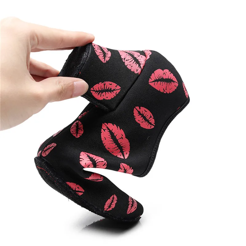 SUN LISA Women's Lady's Girl's Red Lips Indoor Oxford Leather Sole Chunky Heel Sneaker Ballroom Modern Salsa Latin Dance Shoes