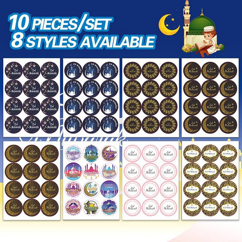 Round Sticker Gift Wrap Seal Sticker Notebook Marker Hand Ledger Clip Art Decoration Label Paper Vintage School Stationary