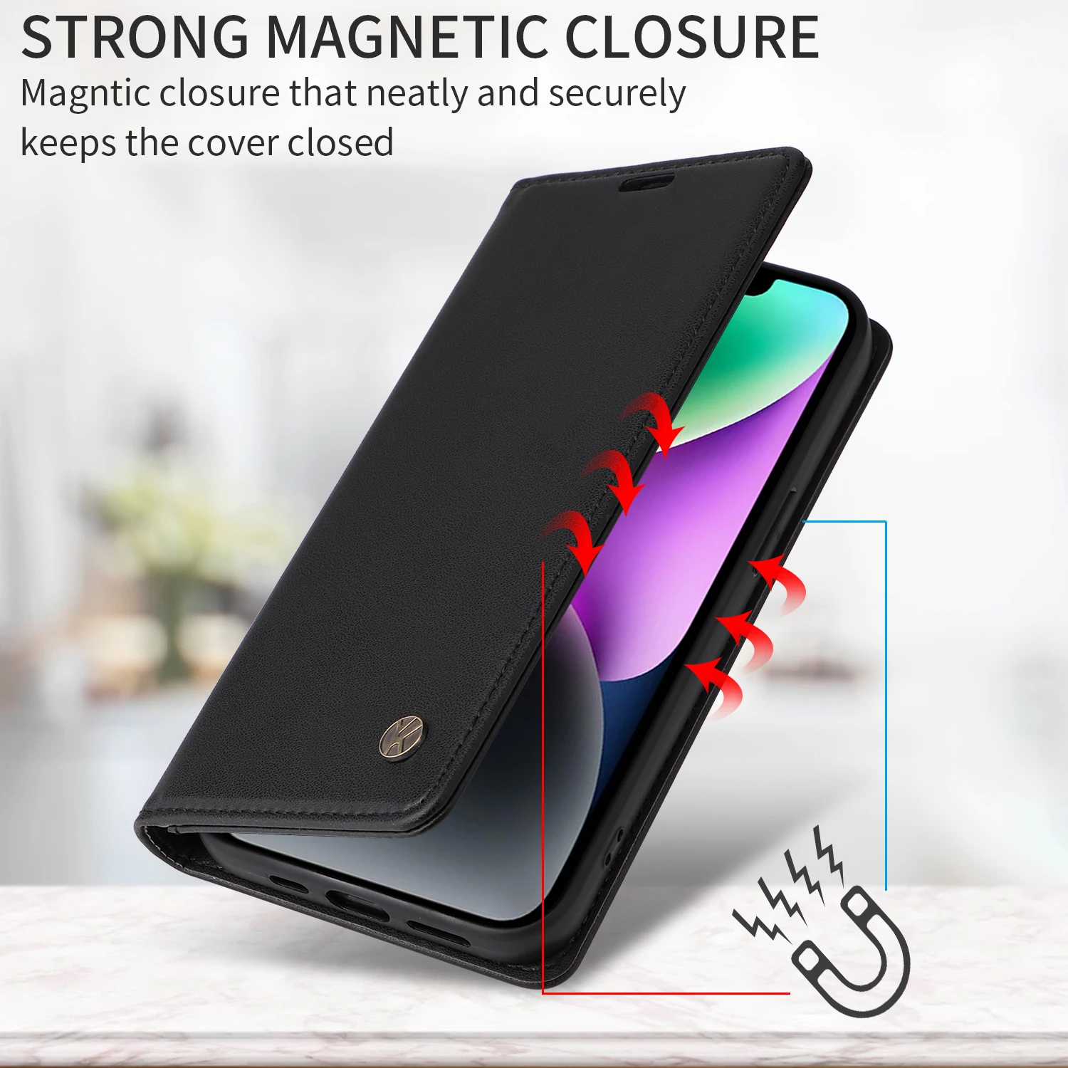 Фото Кожаный чехол с магнитной откидной картой для Xiaomi Redmi Note 14 14R 5G 13R 13 Pro Plus 4G 12T 12S 12R 12 Turbo Speed 11 11T 11S №4