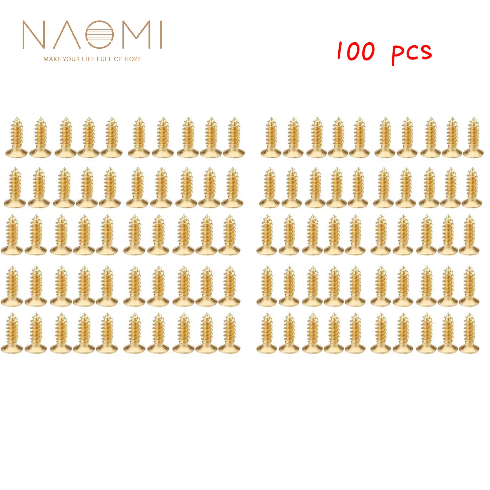 

NAOMI Professional Guitar Tools 100 Screws Gold Plating 3mm For Strat Tele Electric Guitar Pickguard Scratchplate New