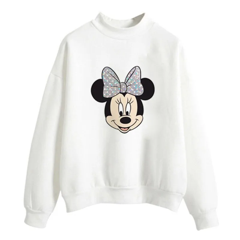 

Minnie Mouse Anime Kawaii Hoodies Hot Cartoon Tops Winter Warm Women Crew Neck Sweatshirt Harajuku Sudaderas Pink White Clothes