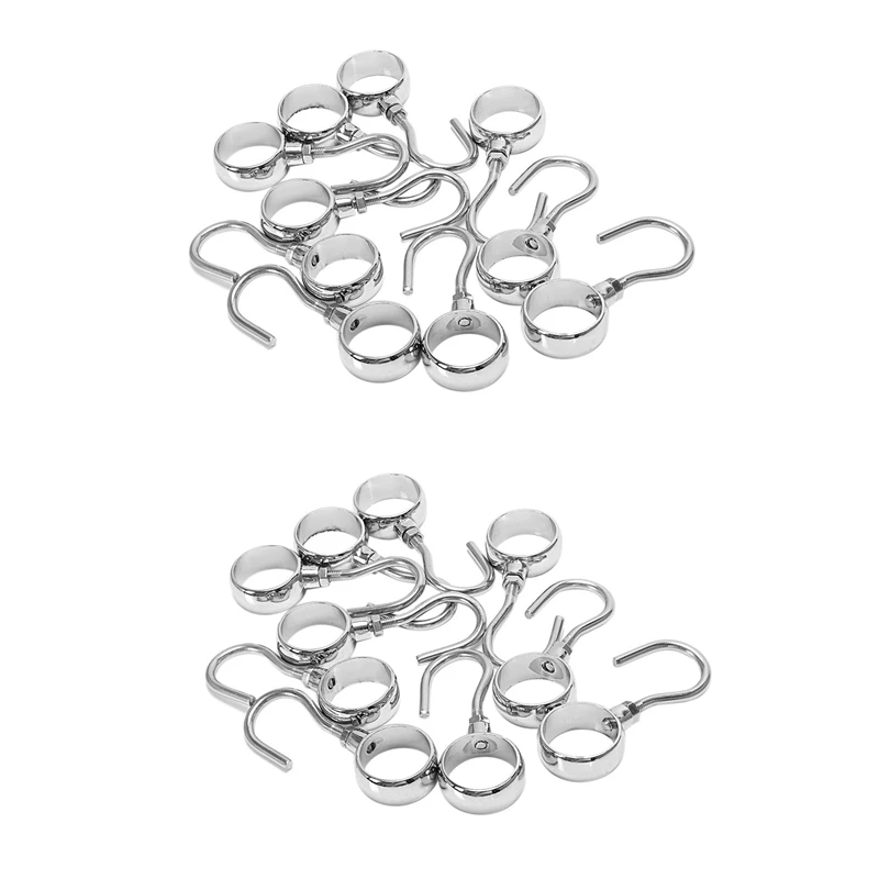 

Wardrobe 25Mm Dia Tube Rod Adjustable Clothes Coat Hooks Hangers 20Pcs