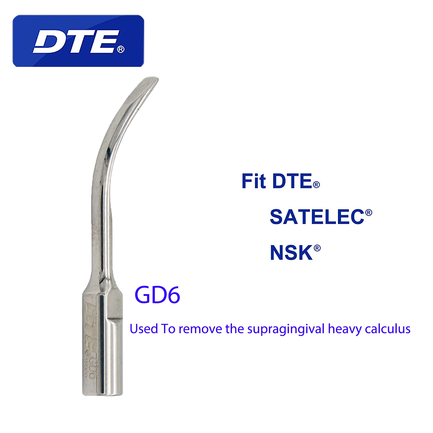 DTE Original Dental  Scaling Ultrasonic Scaler Tips GD6  Periodontal Cleaning Compatible With Satelec NSK Acteon Handpiece