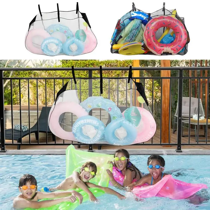 

Float Holder For Fence Pool Pouch Balls Container Mesh Bag Netting Bags For Pool Floatie Large Inflatable Toys Patio Fence