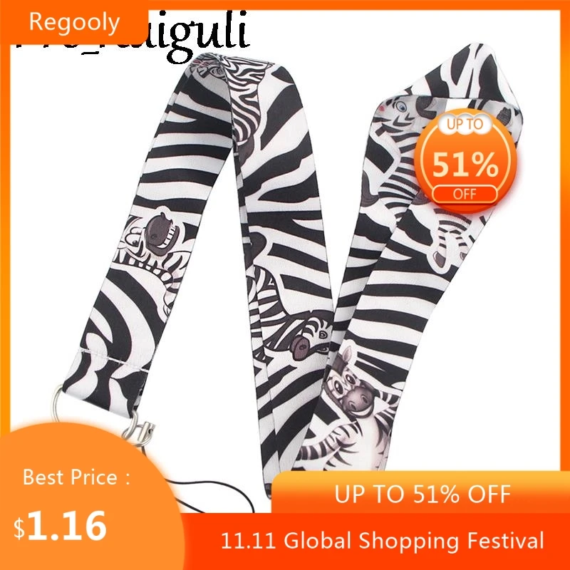 

Шнурок «Зебра» для ключей, крутой шейный ремешок с божьей коровкой для телефона, для камеры, со свистком, ID-значок, милые ленты для подарка