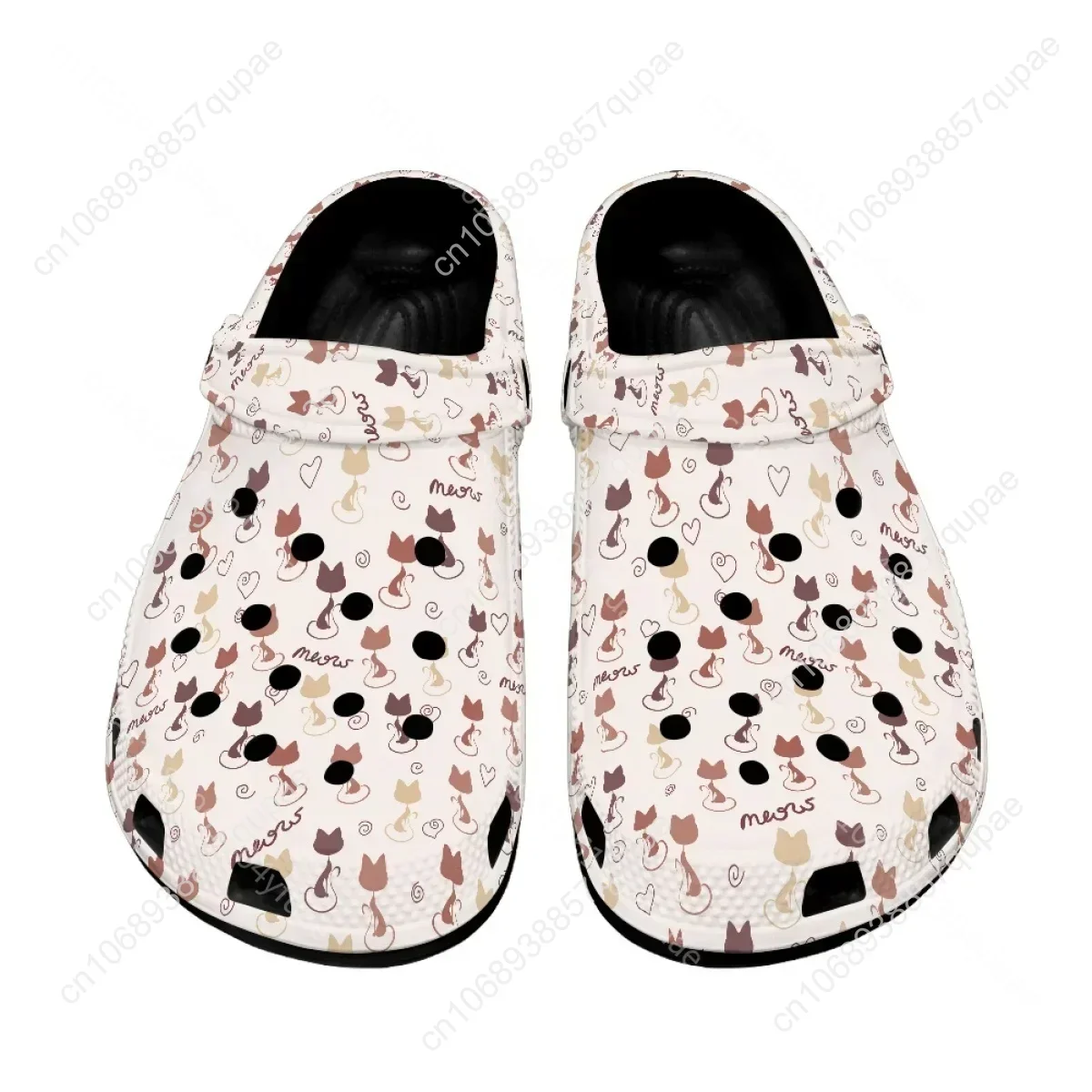 Новинка 2023 летняя нескользящая садовая обувь с рисунком кота-головоломки
