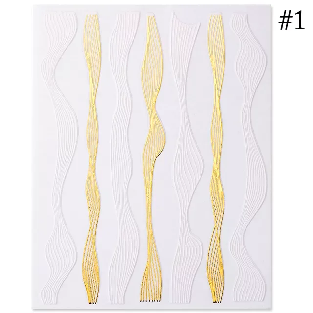 

Glitter French Line Nail Sticker Sparkly Stripe Lines Geometry 3D Decals Nail Art Sliders Self Adhesive Decoration Manicure