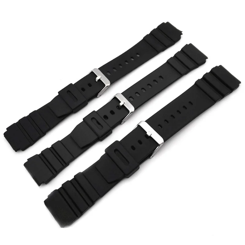 18-28mm Men Black Silicone Rubber Waterproof Sport Wrist Watch Band Strap