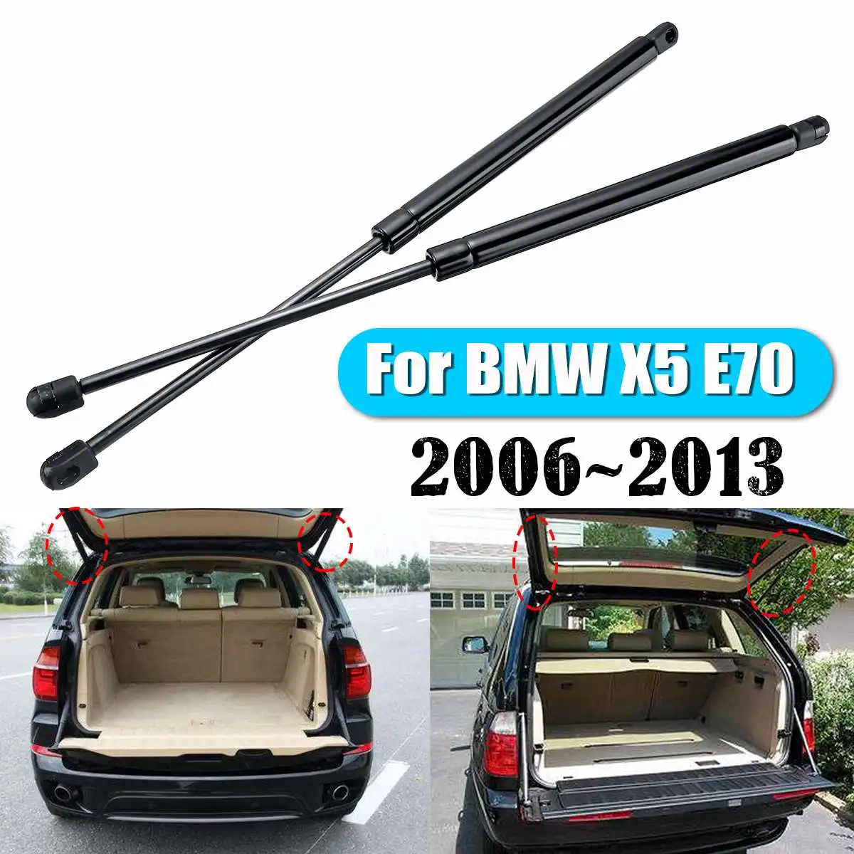 

2pcs Car Tailgate Trunk Boot Gas Spring Strut Support Damper For BMW X5 E70 2006 - 2013 Rear Shock Strut Lifters Gas Spring