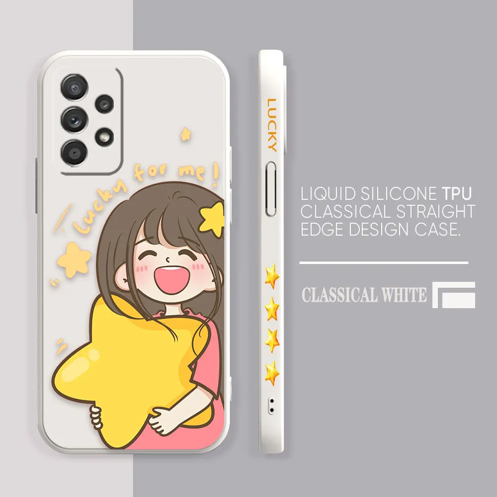 Case For Samsung Galaxy A91 A73 A72 A71 A53 A52 A51 A42 A33 A32 A22 A715F A22S 4G 5G Case Stars Cartoon Couple Boys And Girls