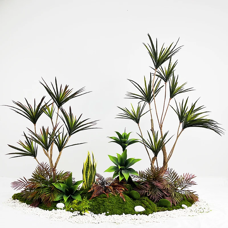

33-120cm Artificial Dracaena Plants PVC Soft Glue Fake Agave Hone Indoor Outdoor Flowerbed Mall Landscape Decoration Snake Plant
