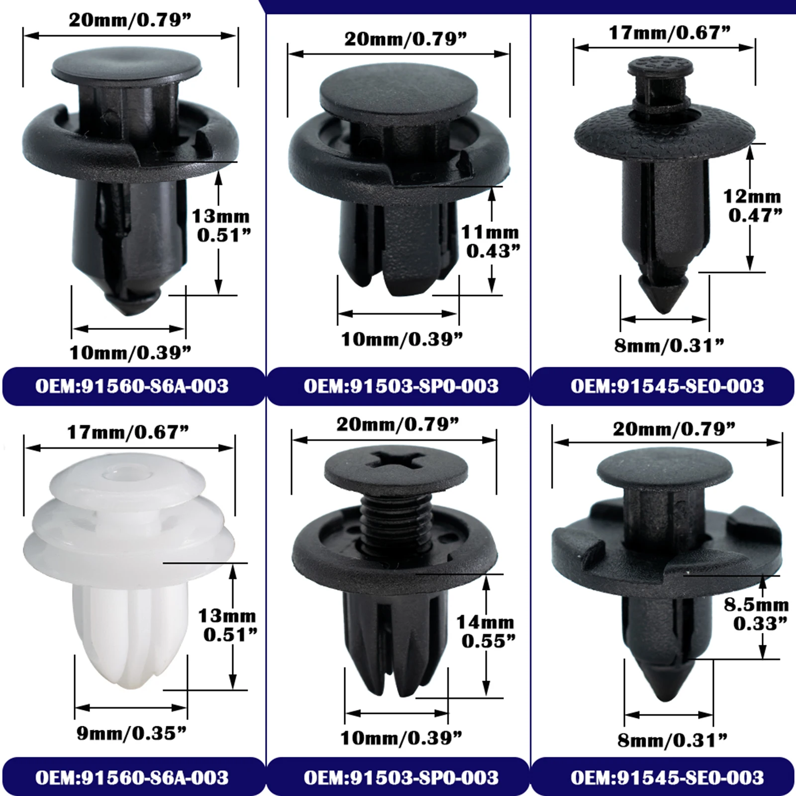 180 шт. 6 размеров автомобильный крепежный штифт для кузова автомобиля