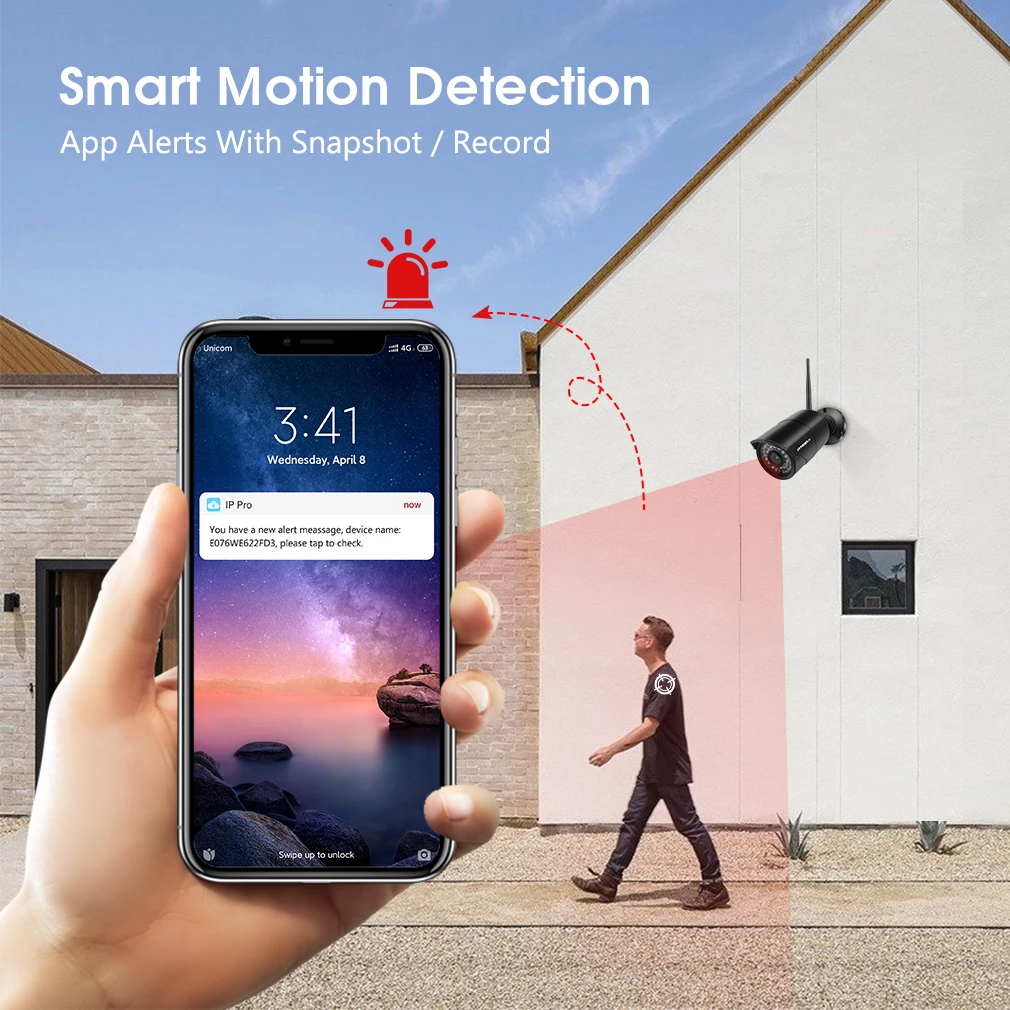Комплект камеры видеонаблюдения 8-канальный 3 Мп Wi-Fi с ЖК-монитором 12 дюймов