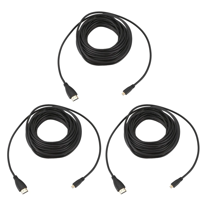 

3X HDMI Male To Micro-HDMI Male HD Video Conversion Line 10M